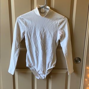 White Turtleneck Long Sleeve Bodysuit